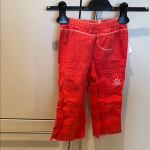 Kids' Red Embroidery Pants